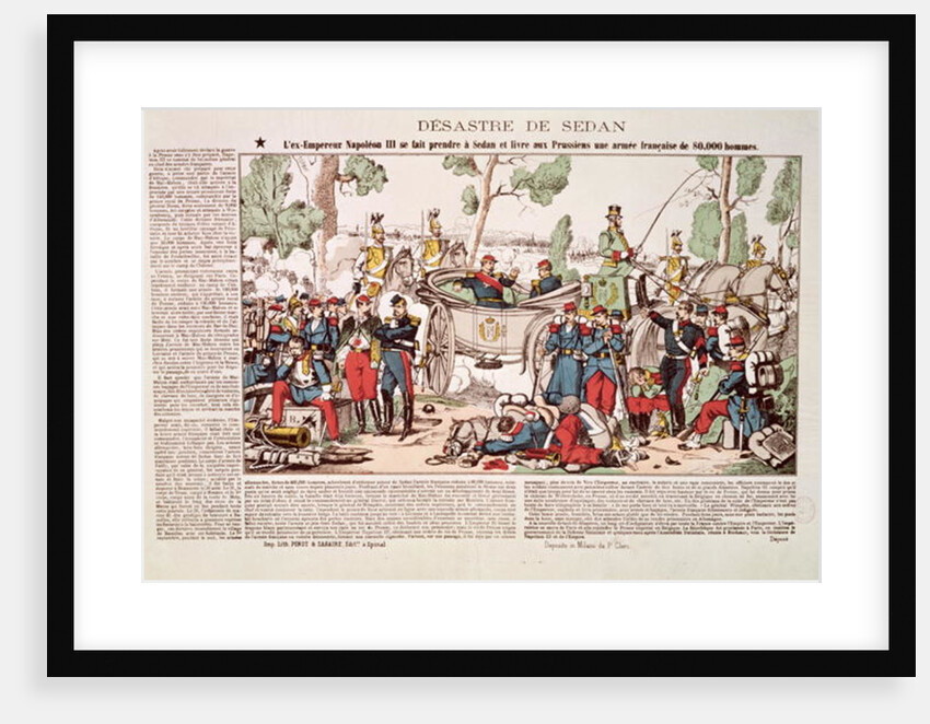 Napoleon III arrives at Sedan and surrenders 80,000 French soldiers to the Prussian army, 1st September 1870 by French School
