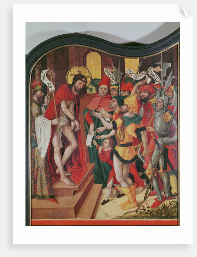 Ecce Homo, top of the interior right panel of an altarpiece of the Passion by Master of the Baden Carnation