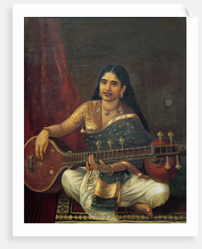Young Woman with a Veena by Raja Ravi Varma
