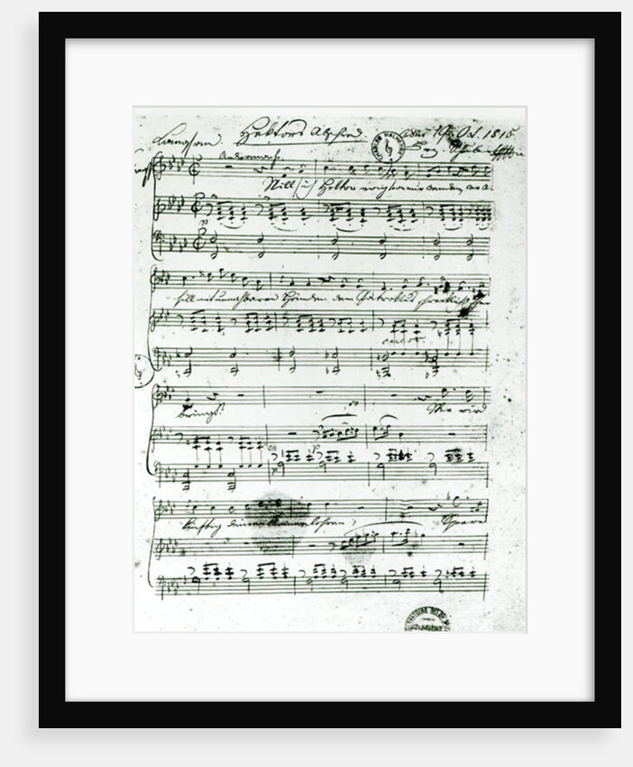 Autograph score for the lied 'Hektors Abschied' by Franz Schubert poem by Freidrich von Schiller 1815 by Anonymous