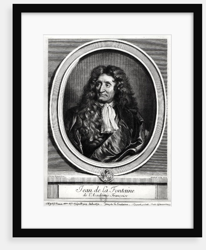 Jean de La Fontaine engraved by Gerard Edelinck by Hyacinthe Rigaud (after)