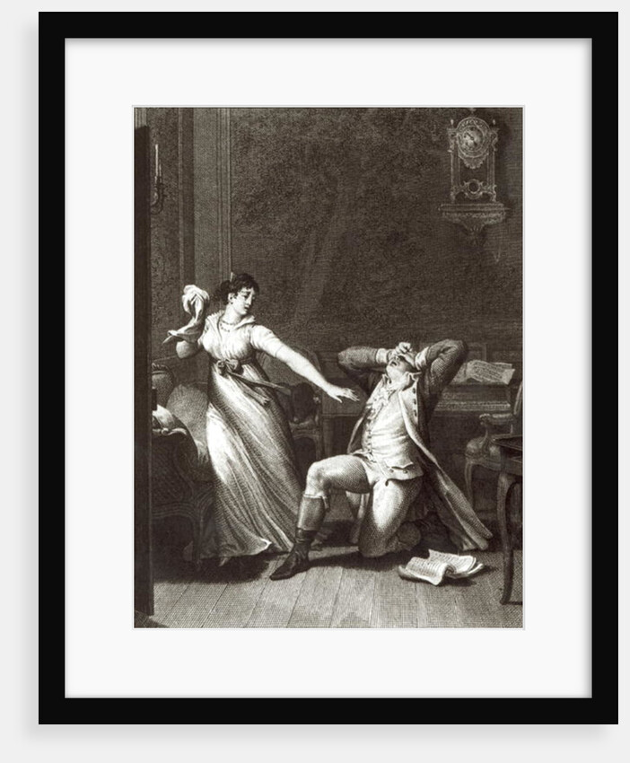 Illustration from 'The Sorrows of Werther' by Johann Wolfgang Goethe engraved by Jean Baptiste Simonet by Jean Michel the Younger Moreau