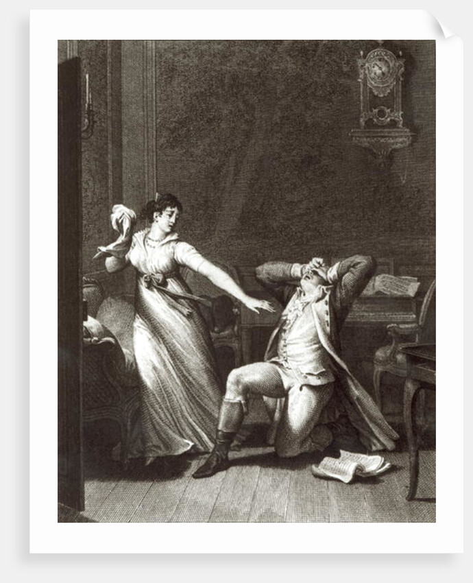 Illustration from 'The Sorrows of Werther' by Johann Wolfgang Goethe engraved by Jean Baptiste Simonet by Jean Michel the Younger Moreau