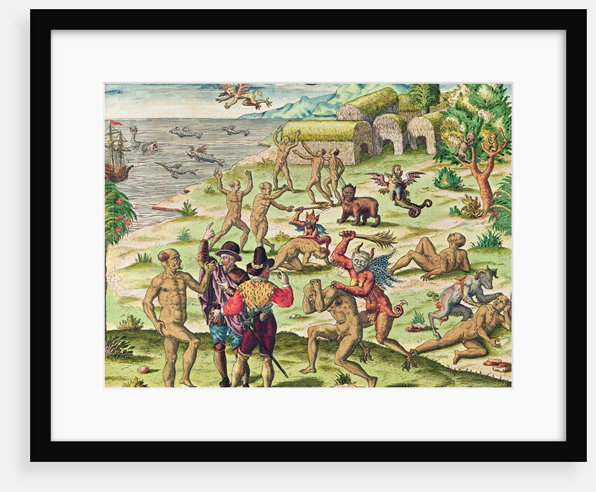 Cacodemon attacking the savages by Theodor de Bry