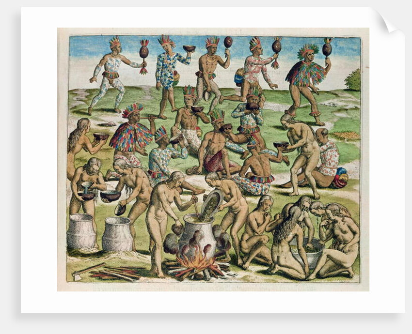 Women preparing potion by Theodor de Bry