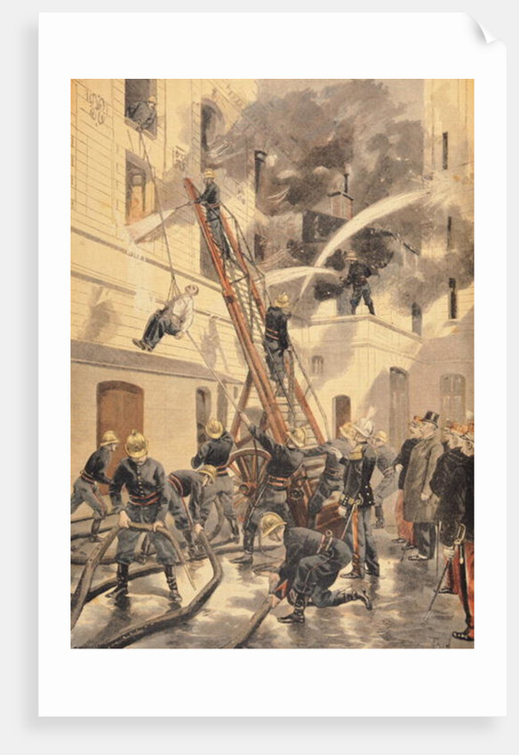 Felix Faure with the firemen by F.L. & Tofani Oswaldo Meaulle