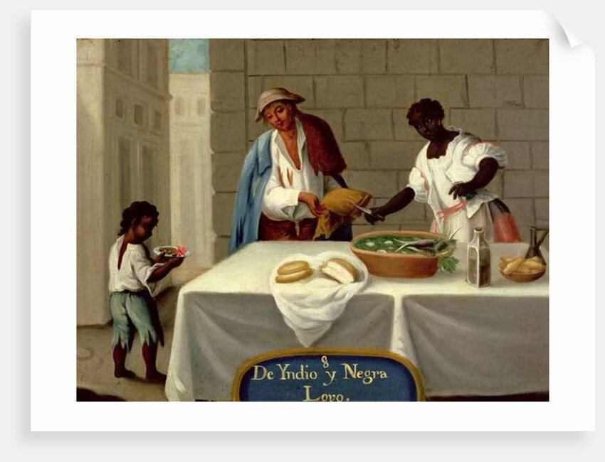 An American Indian Man and his Negro Wife by Mexican School