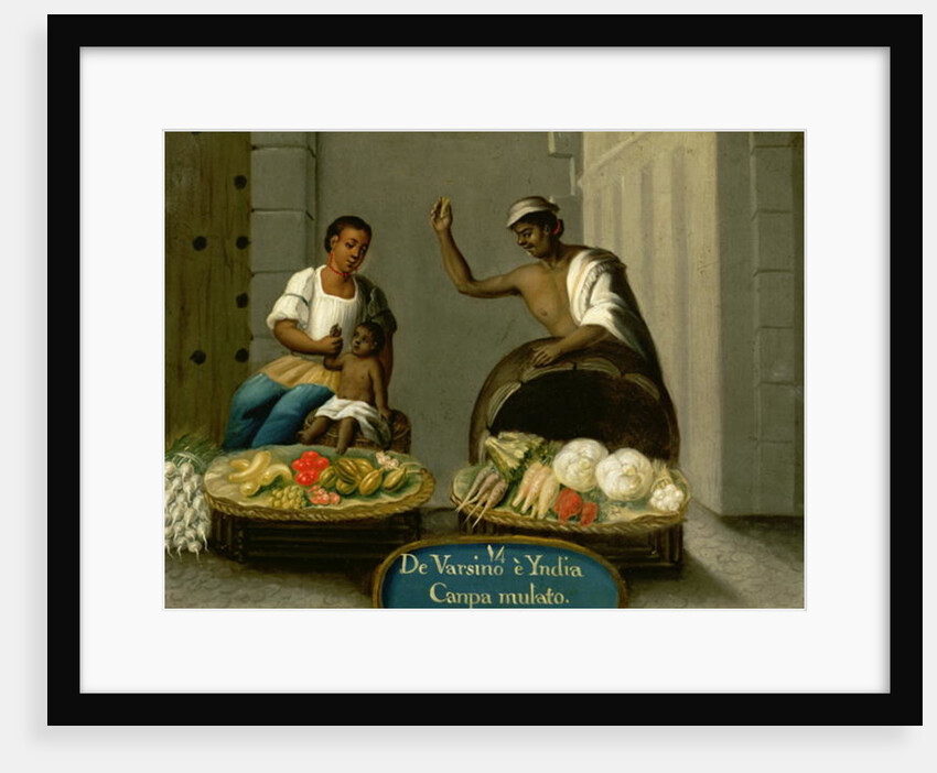 A Man from Varsino and his American Indian Wife by Mexican School