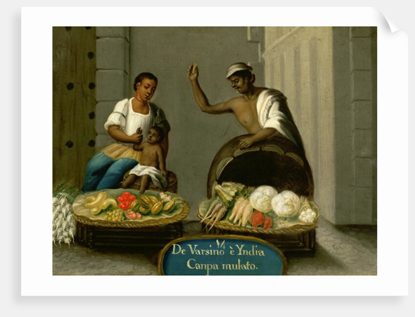 A Man from Varsino and his American Indian Wife by Mexican School