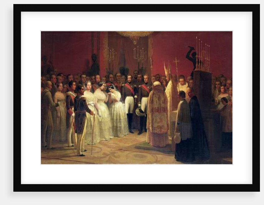 Marriages of Queen Isabella II to Prince Francisco de Assisi de Bourbon and of Maria Luisa Fernanda Infanta of Spain to Antoine d'Orleans Duke of Montpensier by Karl Girardet