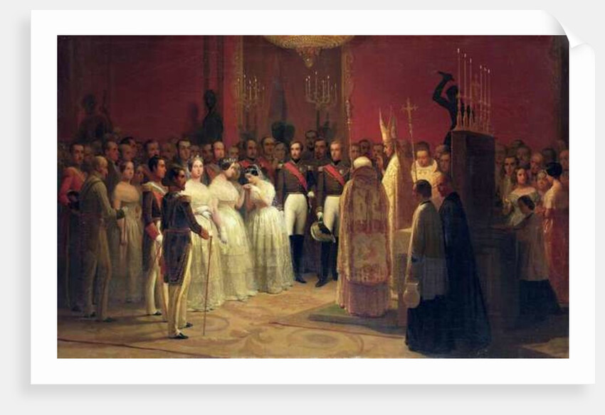 Marriages of Queen Isabella II to Prince Francisco de Assisi de Bourbon and of Maria Luisa Fernanda Infanta of Spain to Antoine d'Orleans Duke of Montpensier by Karl Girardet