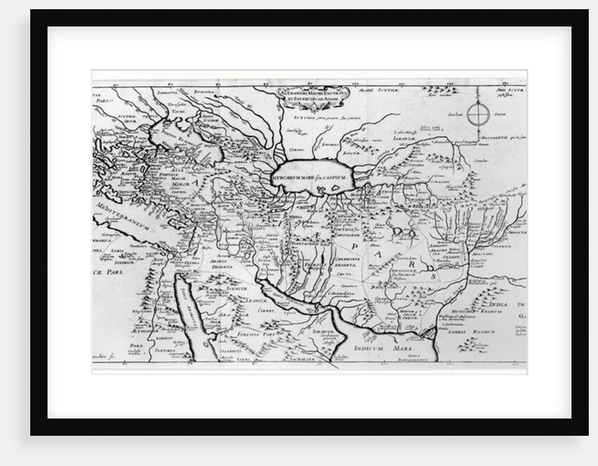 Map of the Travels and the Expeditions of Alexander the Great in Asia by Jean Blanchin