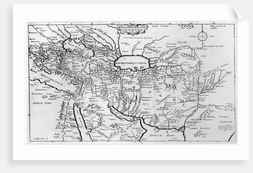 Map of the Travels and the Expeditions of Alexander the Great in Asia by Jean Blanchin