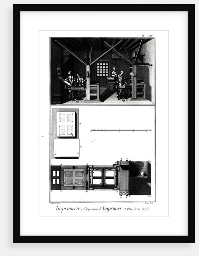 Interior of a Printing Works and Plan of a Press by Robert Benard