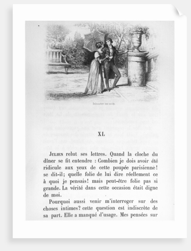 Illustration for 'The Red and the Black' by Stendhal published in 1884 by Henri Joseph Dubouchet