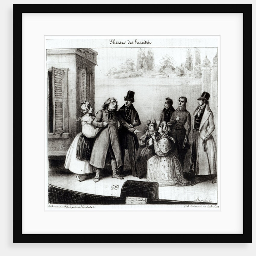 Performance of 'Le Pere Goriot' by Honore Balzac at the Theatre des Varietes, c.1840 by Frederic Bouchot