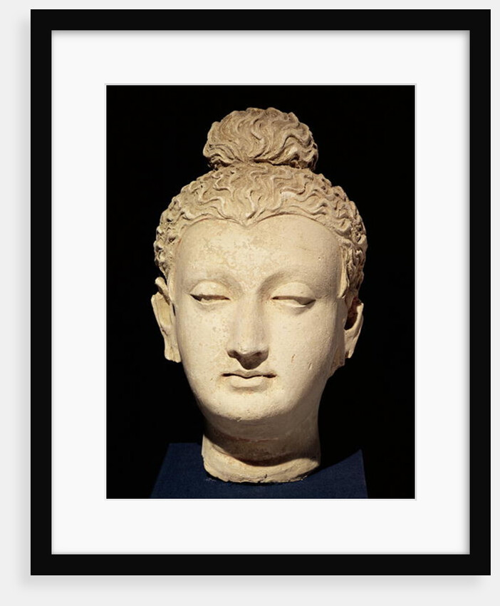 Head of a Buddha, Greco-Buddhist style, from Hadda by Afghan School