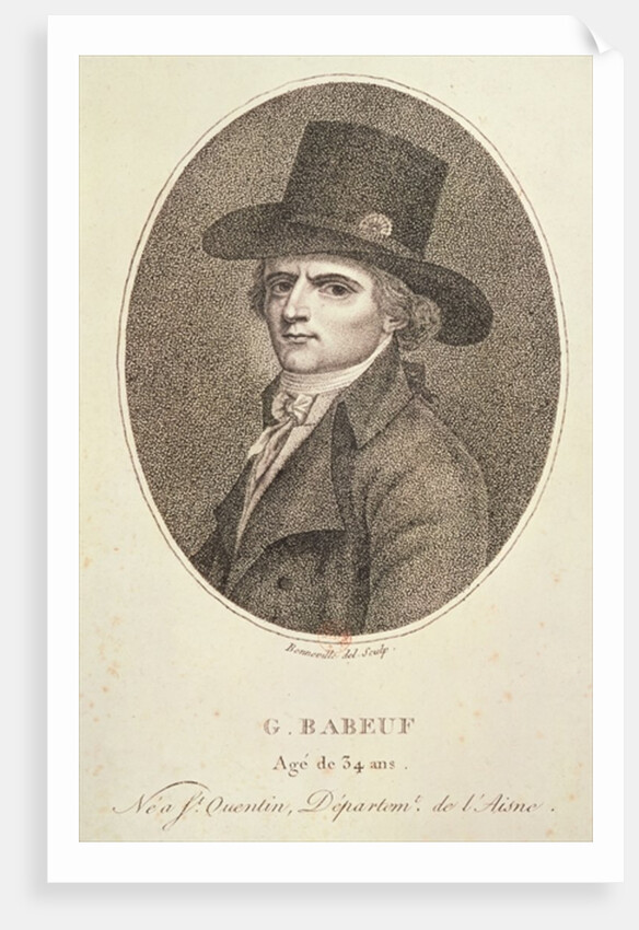 Medallion Portrait of Francois Noel known as Gracchus Babeuf, 1794 by Francois Bonneville