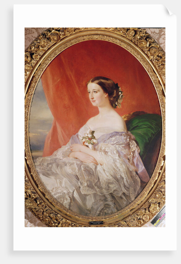 Empress Eugenie after a portrait by Francois Xavier Winterhalter by Jean Baptiste Ange Tissier