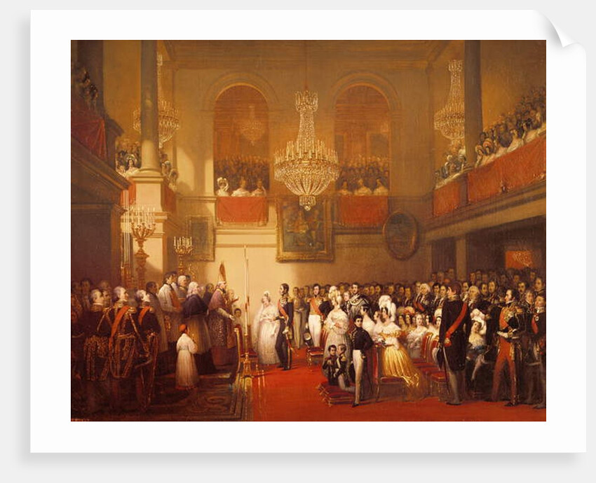 Wedding of Leopold I to Princess Louise of Orleans at Compiegne, 9th April 1832 by Joseph Desire Court
