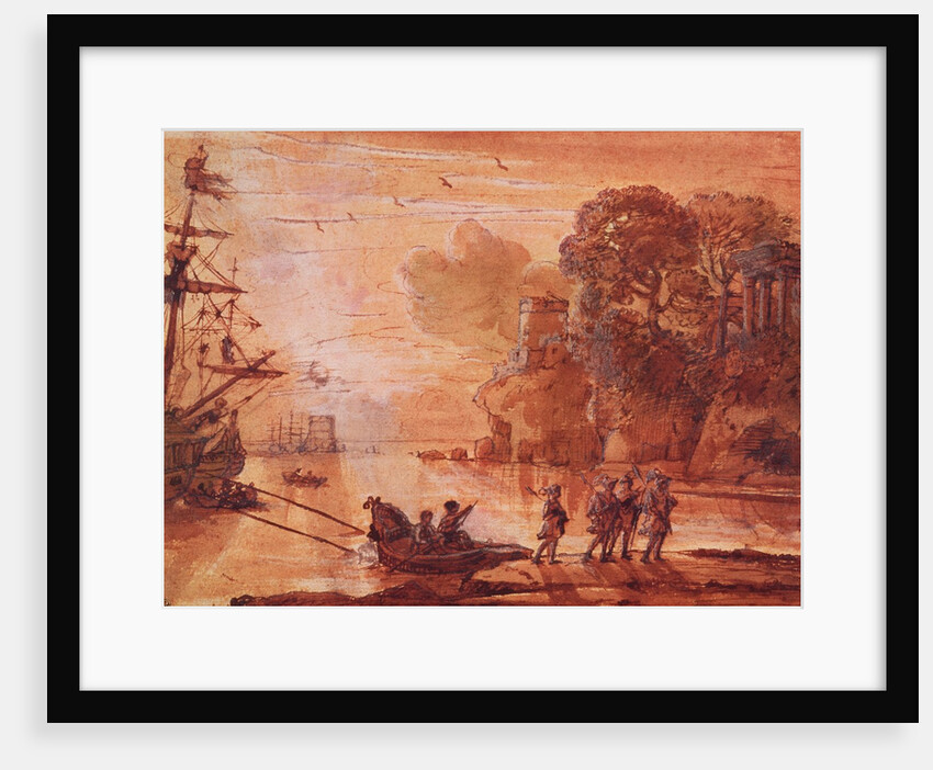The Disembarkation of Warriors in a Port, possibly Aeneas in Latium, 1660-65 by Claude Lorrain