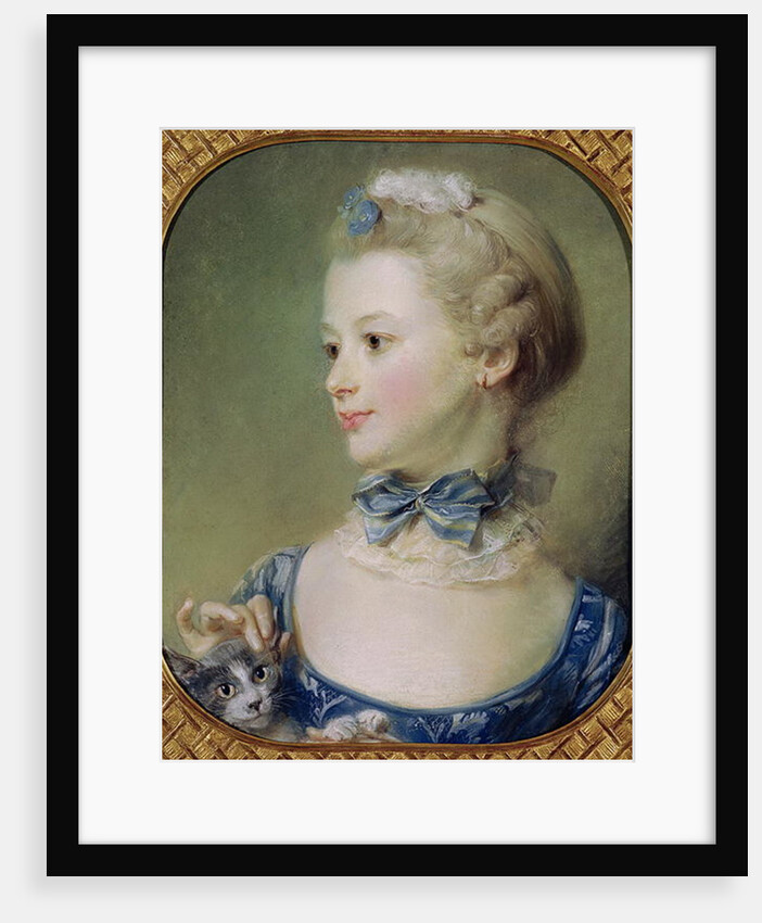 Young Girl with a Cat by Jean-Baptiste Perronneau