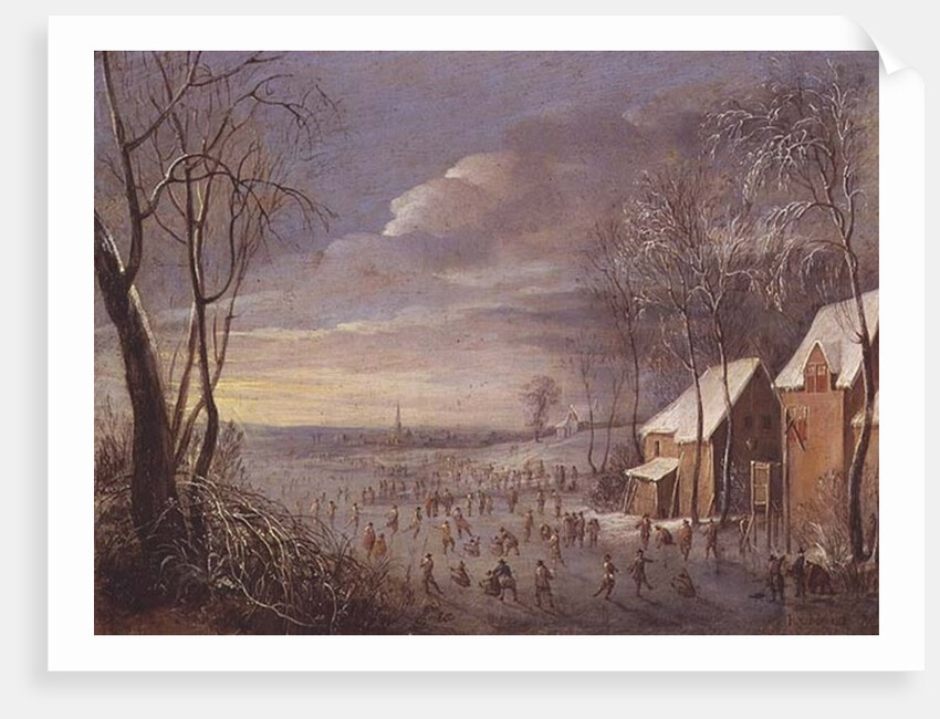 Skating Scene or, Snow Effect by Robert van den Hoecke