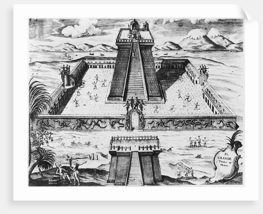 The Templo Mayor at Tenochtitlan by Mexican School