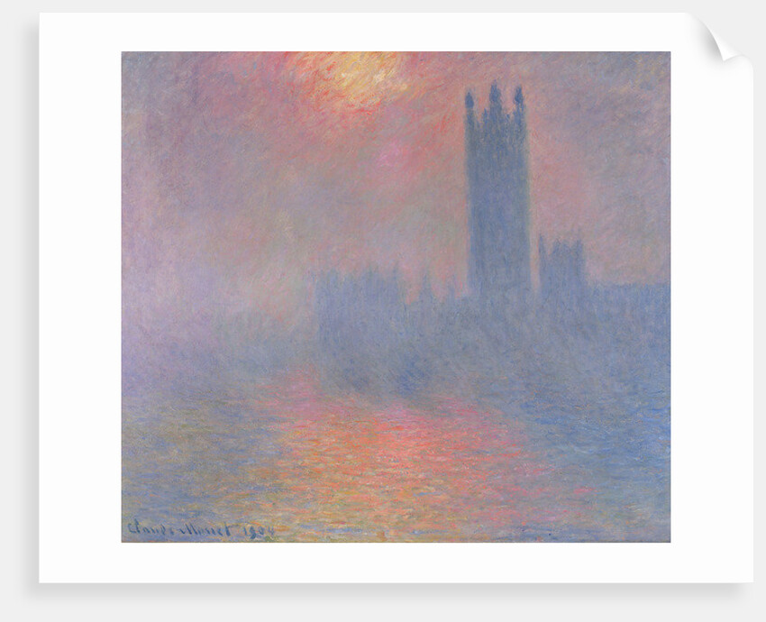 The Houses of Parliament, London, with the sun breaking through the fog, 1904 by Claude Monet