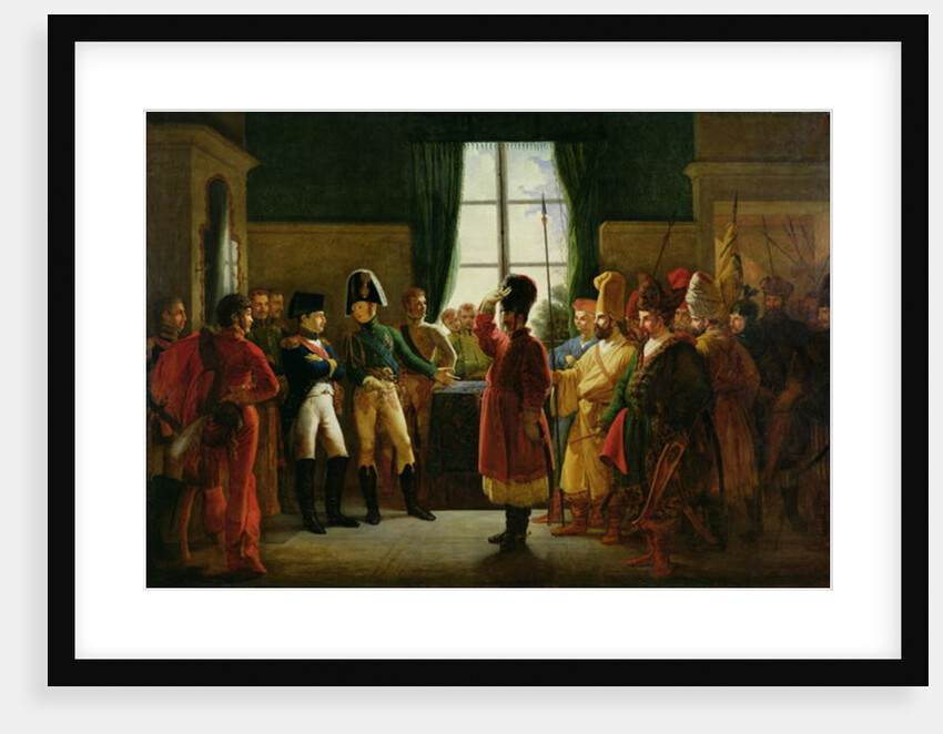 Alexander I Presenting the Kalmuks, Cossacks and Bashkirs to Napoleon I at Tilsit in July 1807, 1807-10 by Pierre-Nolasque Bergeret