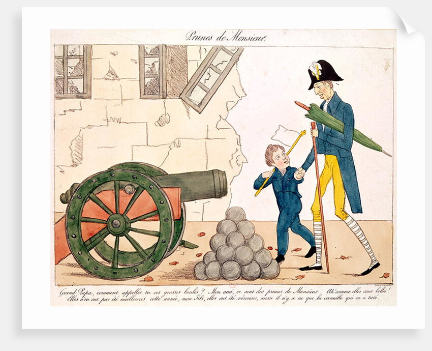 Caricature of Charles X and the Henri Duc de Bordeaux, 25th July 1830 by French School