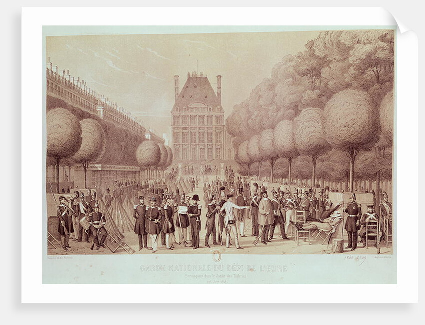 The National Guard from the Eure Camped in the Tuileries Garden, 26th June 1848 by Leon Auguste Asselineau