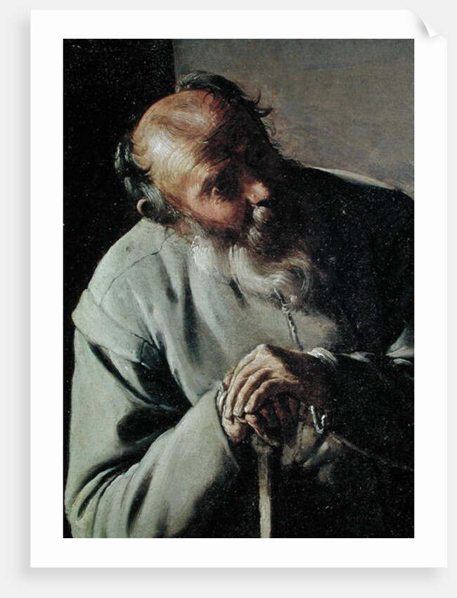 An Old Man, detail of the head, c.1618-19 by Georges de la Tour