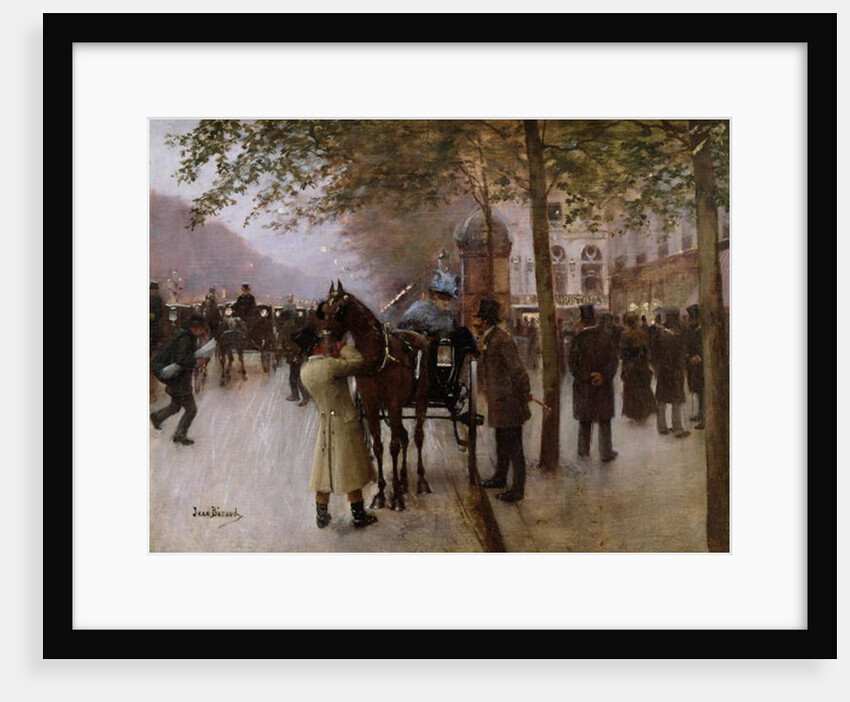 The Boulevards, Evening in Front of the Cafe Napolitain, late 19th century by Jean Beraud