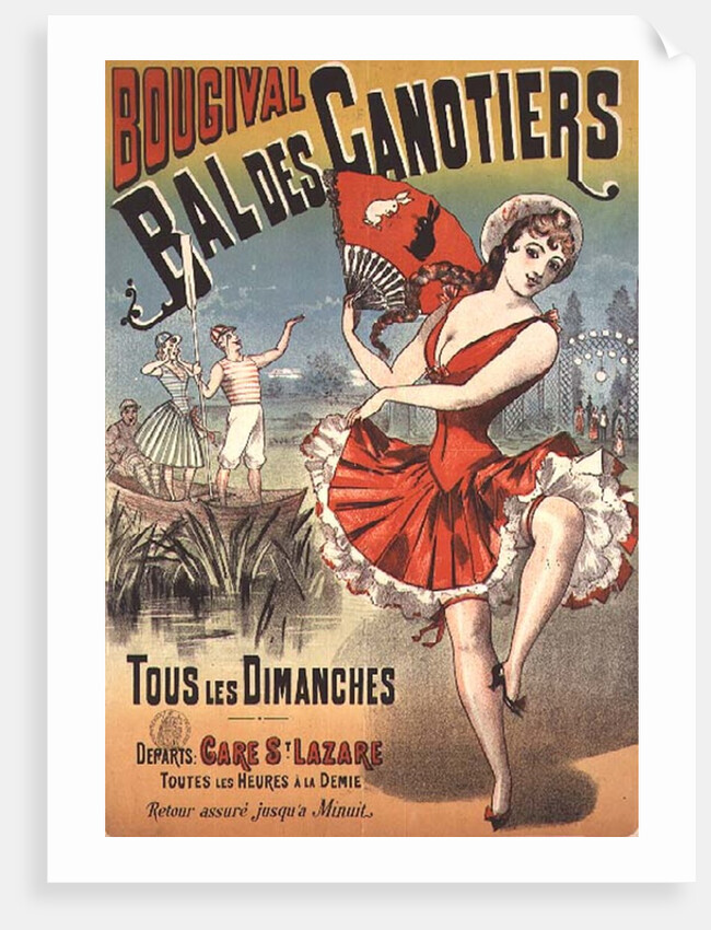 Poster for the 'Bal des Canotiers, Bougival' by French School