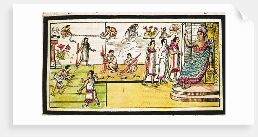 Fol.40r Construction of Tenochtitlan, 1579 by Diego Duran