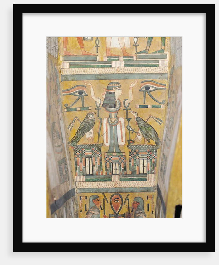 Interior of the coffin of Imenemipet depicting the wedjat eye and a woman with raised arms, 21st-22nd Dynasty by Third Intermediate Period Egyptian