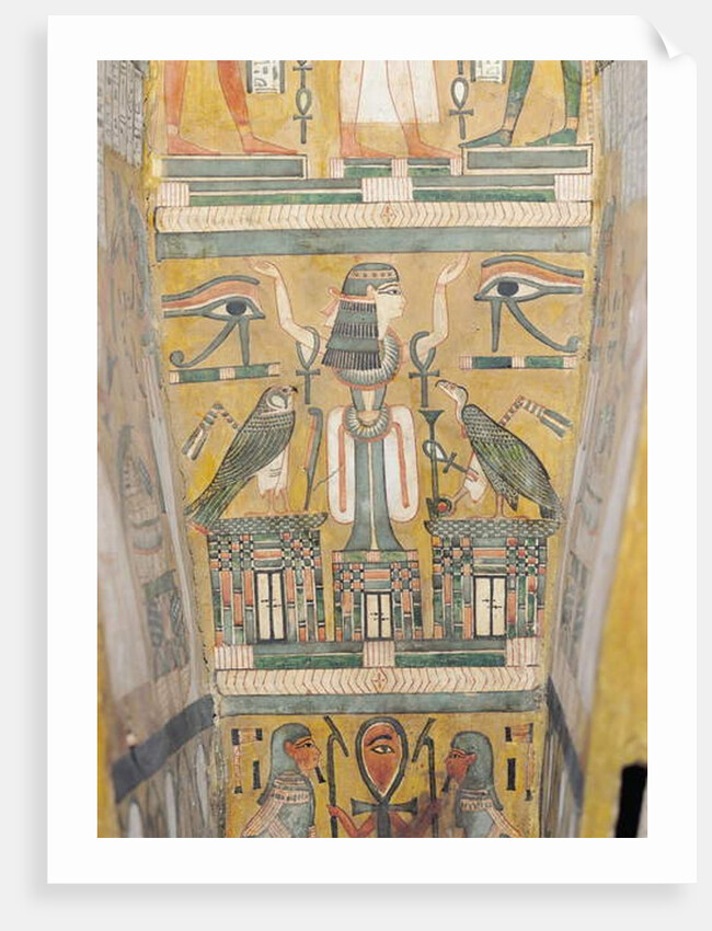 Interior of the coffin of Imenemipet depicting the wedjat eye and a woman with raised arms, 21st-22nd Dynasty by Third Intermediate Period Egyptian