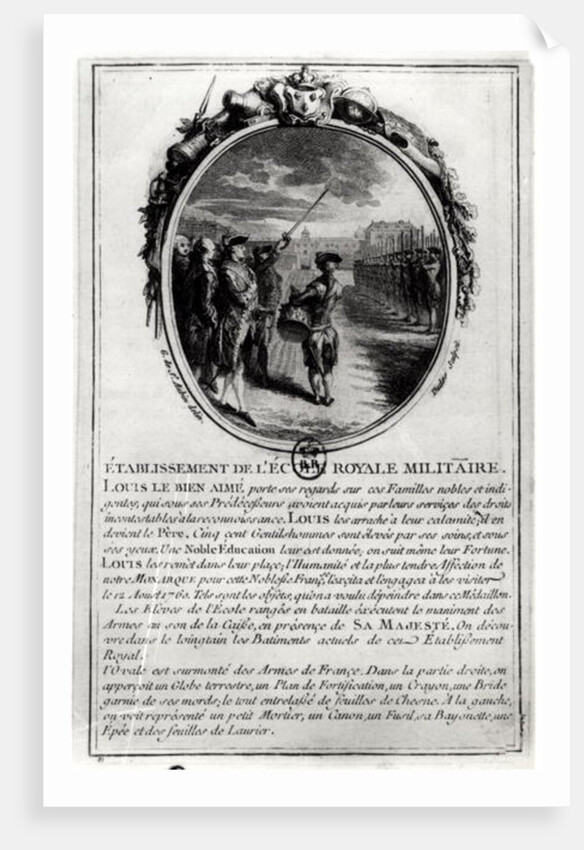 Louis XV Visiting the Ecole Militaire in Paris, 12nd August 1760 by Gabriel de Saint-Aubin