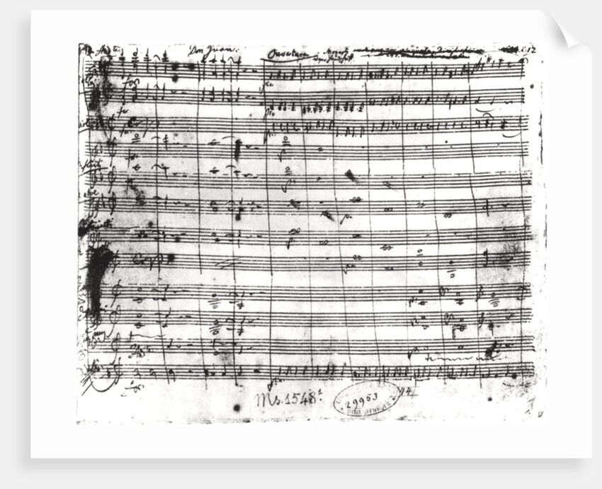 Ms.1548 Overture of the opera 'Don Giovanni' by Wolfgang Amadeus Mozart