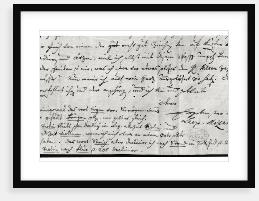 Letter from Leopold Mozart, 7th July 1755 by Leopold Mozart