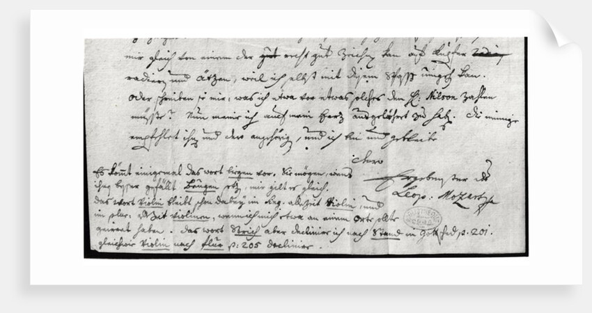 Letter from Leopold Mozart, 7th July 1755 by Leopold Mozart