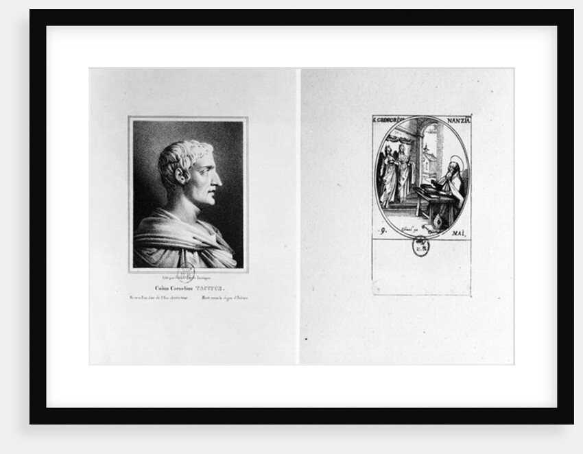 Gaius Cornelius Tacitus engraved by Julien and St. Gregory of Nazianzus engraved by Israel by School French