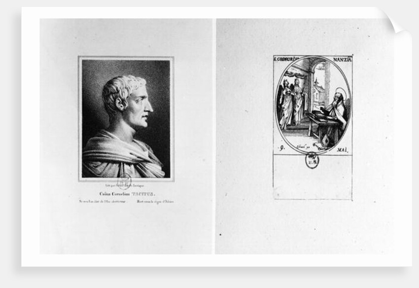 Gaius Cornelius Tacitus engraved by Julien and St. Gregory of Nazianzus engraved by Israel by School French