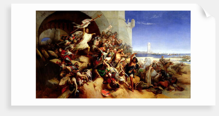 The Defence of Rhodes by Foulques de Villaret and the Knights of St. John of Jerusalem, against Sultan Osman I 1848 by Gustave or Gustaaf Wappers