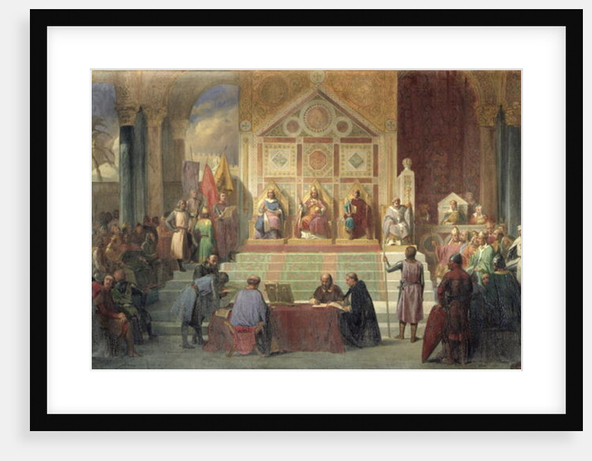 St. Louis King of France Receiving Robert Patriarch of Jerusalem, in Damietta in 1249, 1846 by Oscar Gue