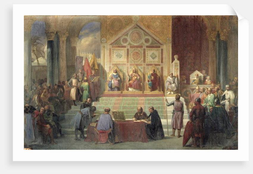 St. Louis King of France Receiving Robert Patriarch of Jerusalem, in Damietta in 1249, 1846 by Oscar Gue