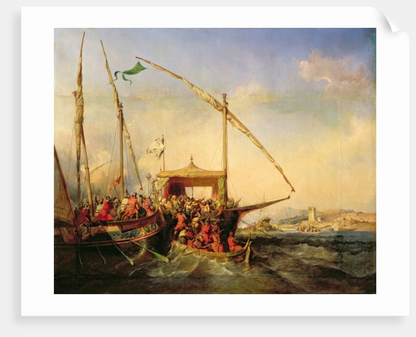 Naval Battle of Imbre in 1346, 1842 by Eugene Modeste Edmond Lepoittevin
