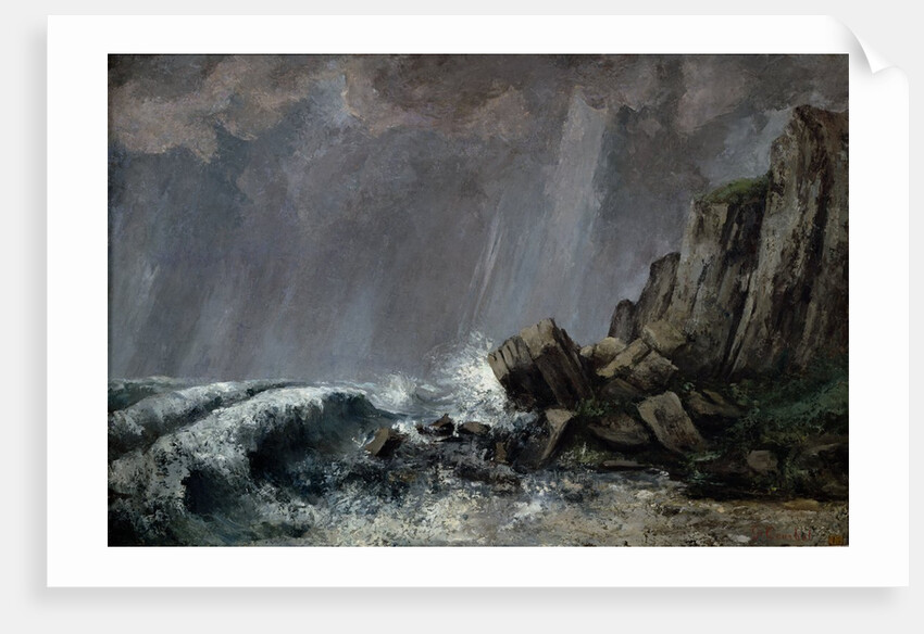 Downpour at Etretat by Gustave Courbet