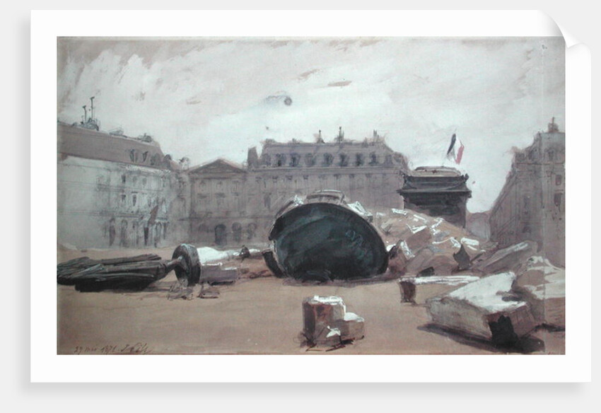 Paris Commune: The Fall of the Vendome Column, 29th May 1871 by Isidore Pils